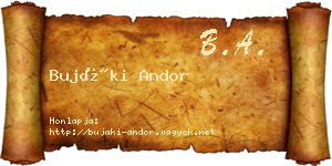 Bujáki Andor névjegykártya