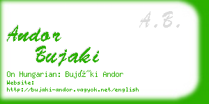 andor bujaki business card
